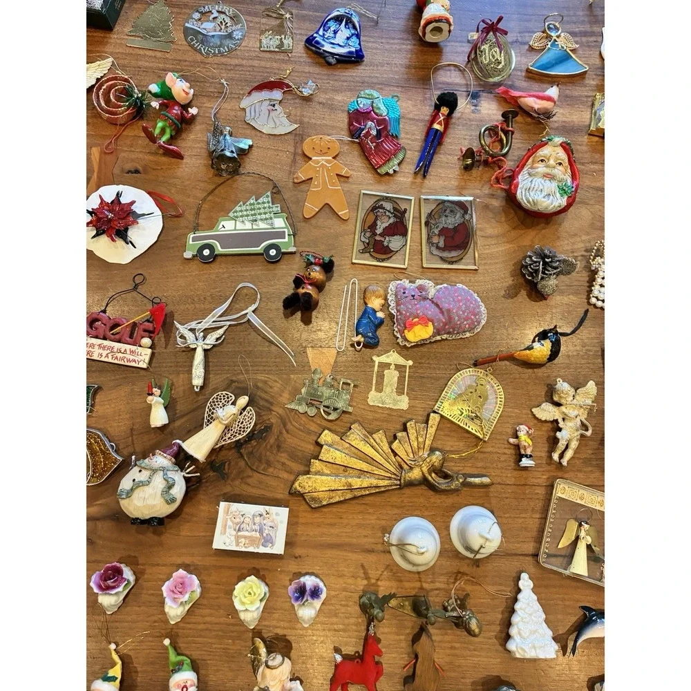 Huge Lot Of Vintage Christmas Ornaments & Figurines 50s 60s 70s 80s